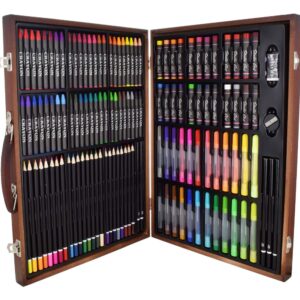 Maleta De Arte Escolar De Madera 127 Piezas Calidad Premium