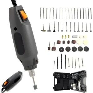 Mini Torno Artesanías Para Grabar Madera Con 60 Accesorios
