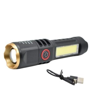 Linterna Doble Fuente De Luz, Enfoque Telescópico Ajustable, Ideal Camping