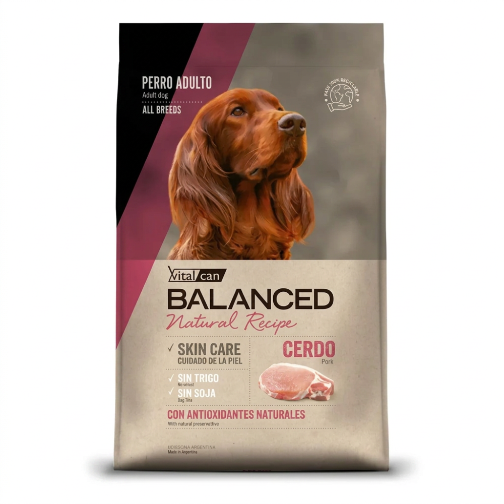 Balanced Recipe Natural Cerdo y Arroz 18kg